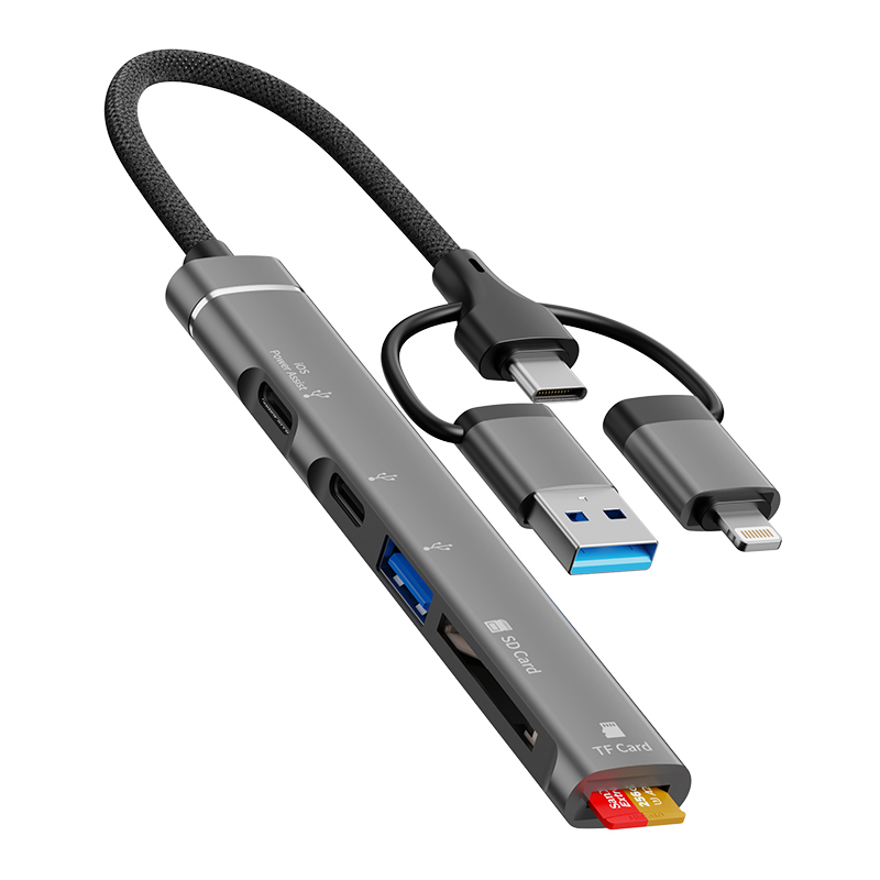 محول USB-C متعدد المنافذ 8 في 1 – Hub OTG احترافي
