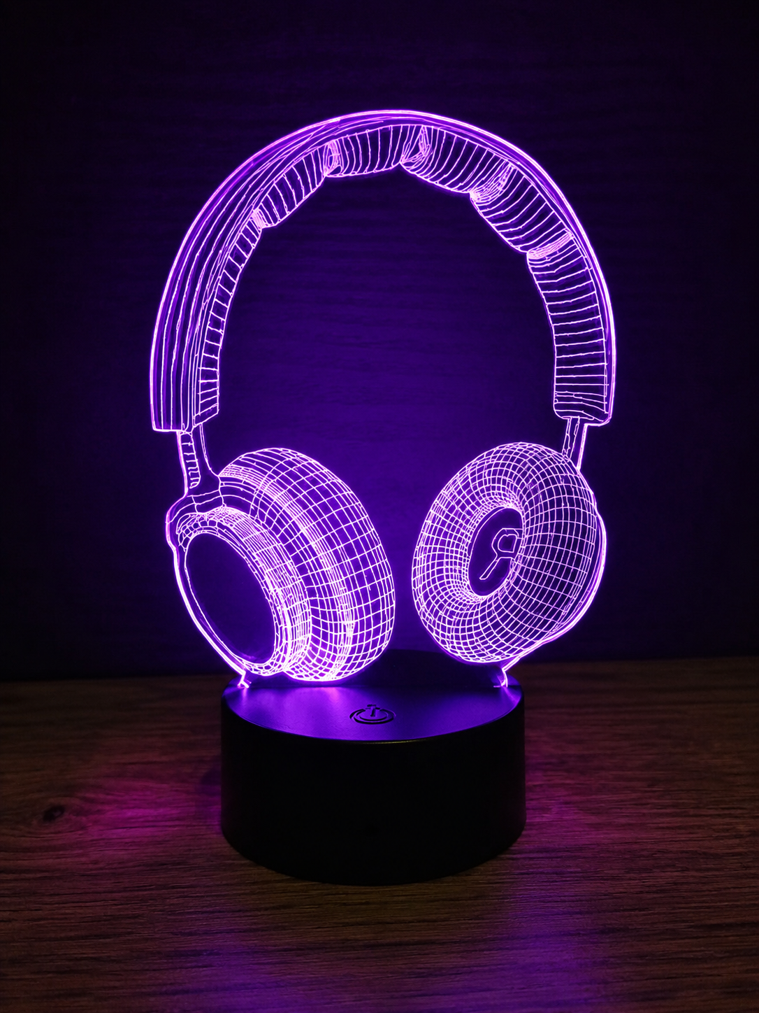 مصباح LED ثلاثي الأبعاد على شكل سماعة رأس RGB