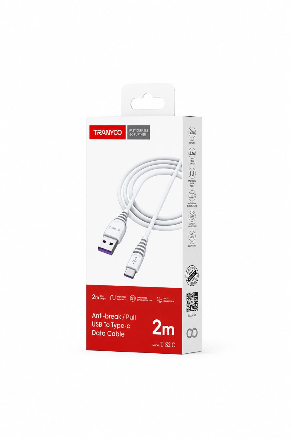 كابل شحن USB الى Type-C/Lightning T-S2C