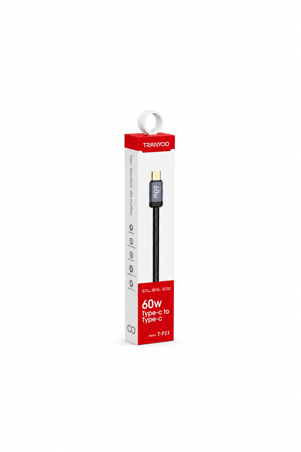 كابل Tranyoo T-P21 Type-C to Type-C 60W