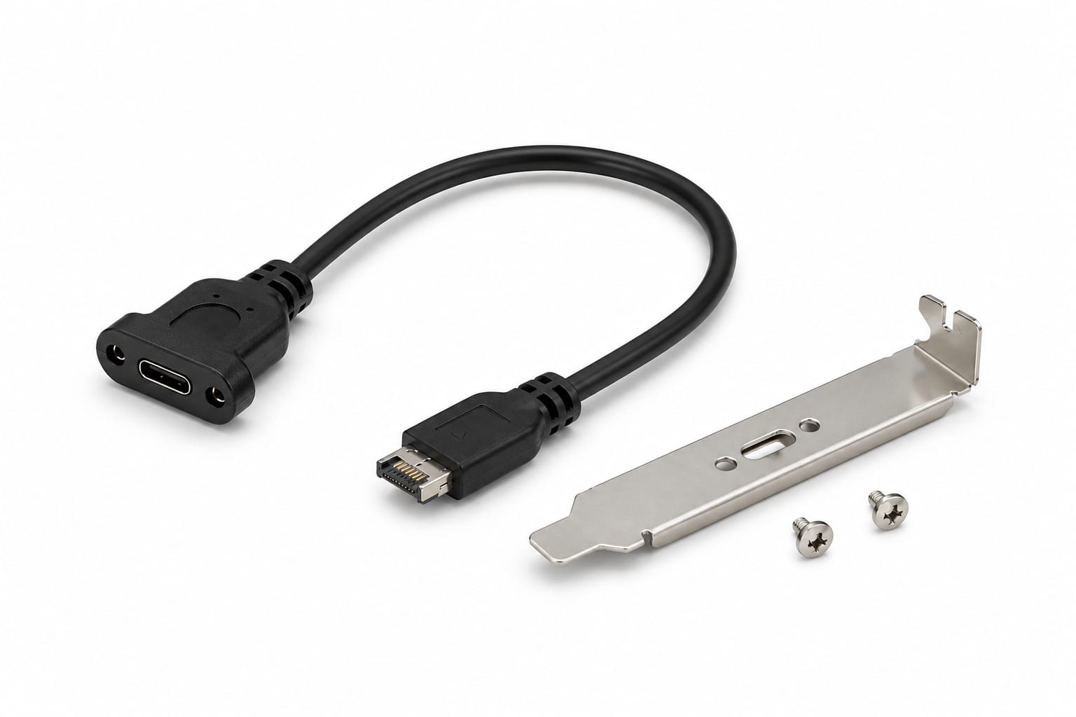 كيبل تمديد لمنفذ اللوحة الأمامية للكمبيوتر من نوع USB 3.1 Type-E إلى منفذ USB-C أنثى.