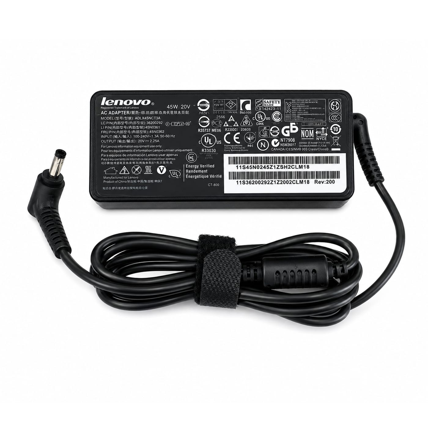 شاحن Lenovo بقدرة 45 واط بمواصفات 20V / 2.25A ورأس 4.0×1.7 مم.