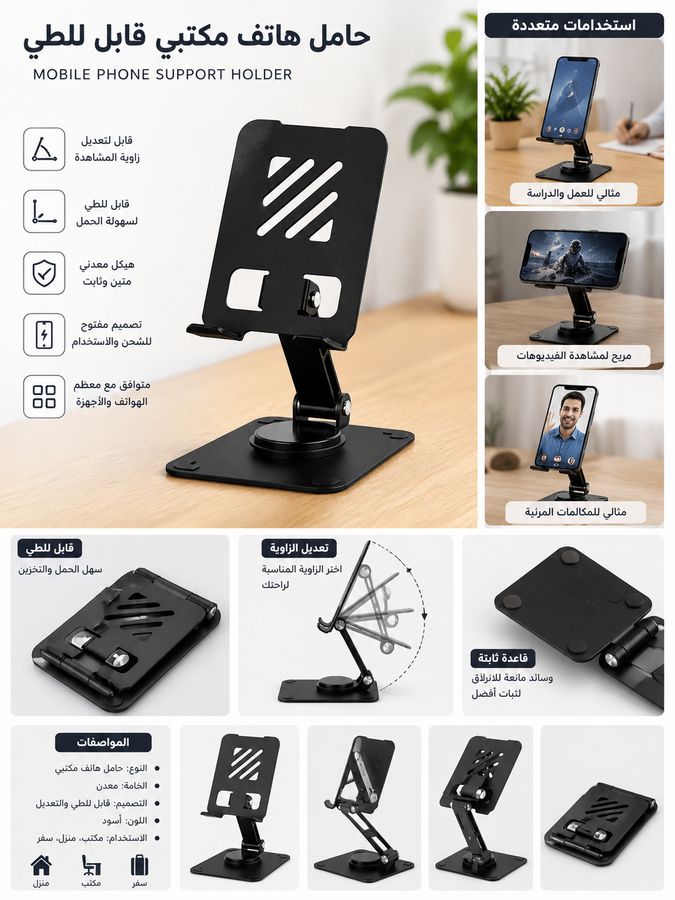 حامل هاتف وموبايل قابل للطي (Mobile Phone Support Holder)