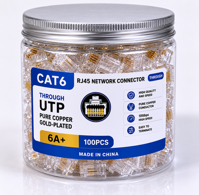 موصل شبكة RJ45 CAT6A UTP Through 6A