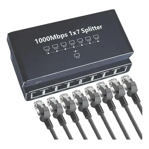 موزع شبكة RJ45 من 1 إلى 7 بسرعة 1000Mbps
