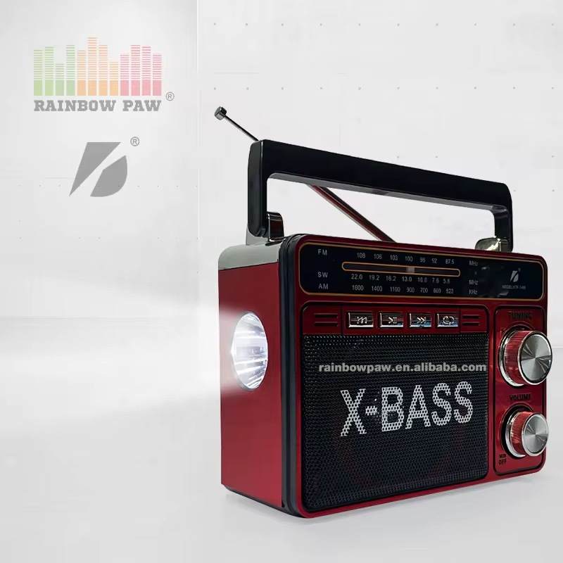 سماعة X-BASS KTF-1466 المحمولة مع راديو FM وكشاف Led
