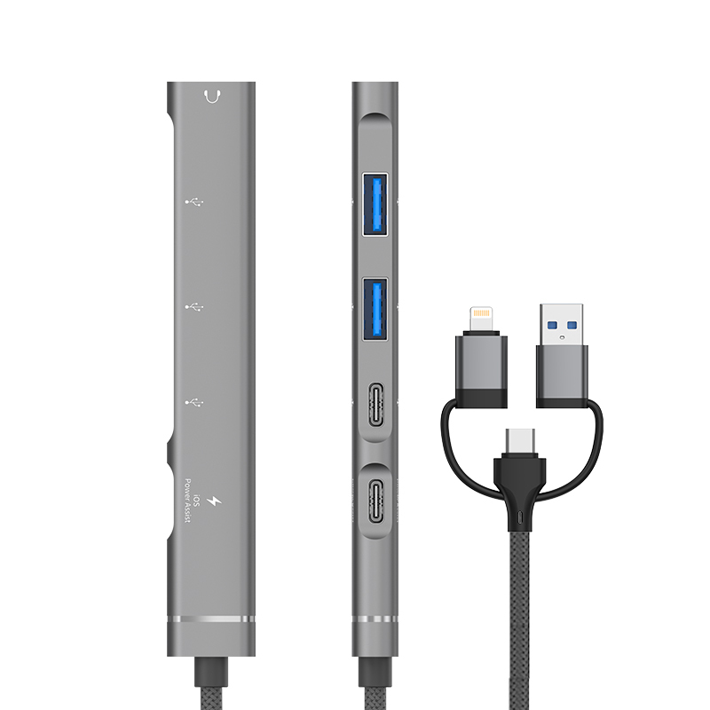 موزع USB C 3.0، محول USB C الى USB OTG 4 في 1، موزع USB C مع مقبس سماعة راس 3.5 ملم