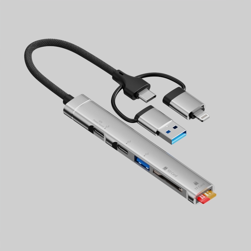 محول USB-C متعدد المنافذ 8 في 1 – Hub OTG احترافي