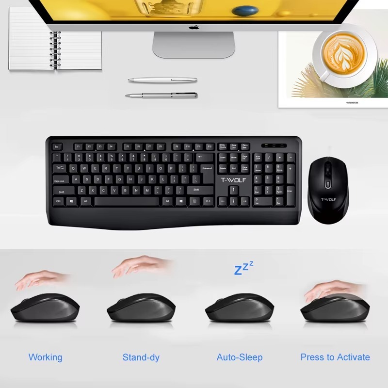 T-WOLF TF100 Wireless Keyboard & Mouse Set