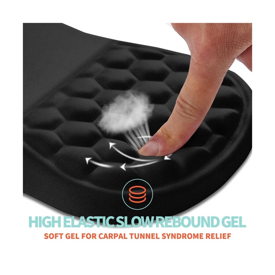 باد ماوس مريحة مع مسند معصم من الإسفنج الذكي Memory Foam وقاعدة مانعة للانزلاق