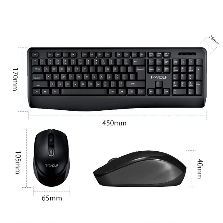 T-WOLF TF100 Wireless Keyboard & Mouse Set