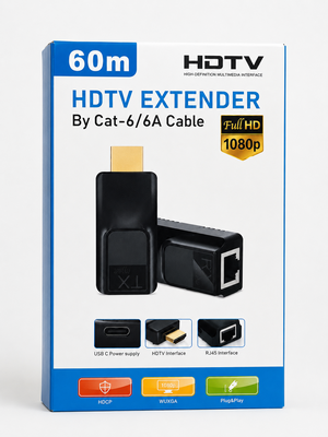 HDMI Extender 60M عبر كابل Cat6/Cat6A