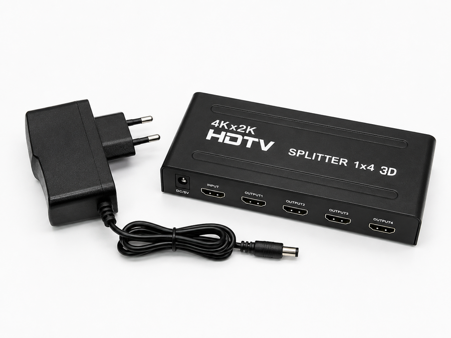 مقسم HDMI 4K منفذ واحد إلى 4 منافذ (HDMI Splitter 1×4) يدعم 3D و4K×2K