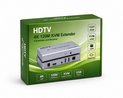 اكستندر KVM عبر الشبكة 4K حتى 120 متر (4K 120M KVM Extender)
