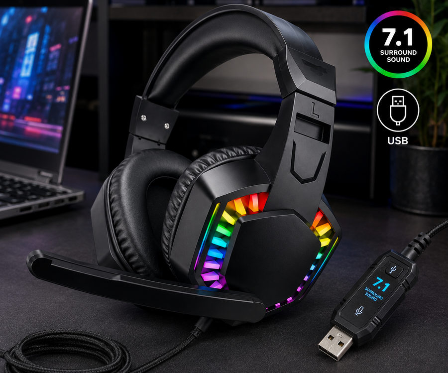 سماعة ألعاب Microkingdom G66 RGB 7.1 Gaming Heads