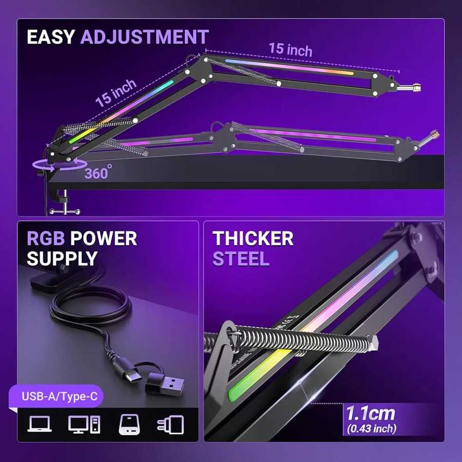 ستاند مايكروفون RGB