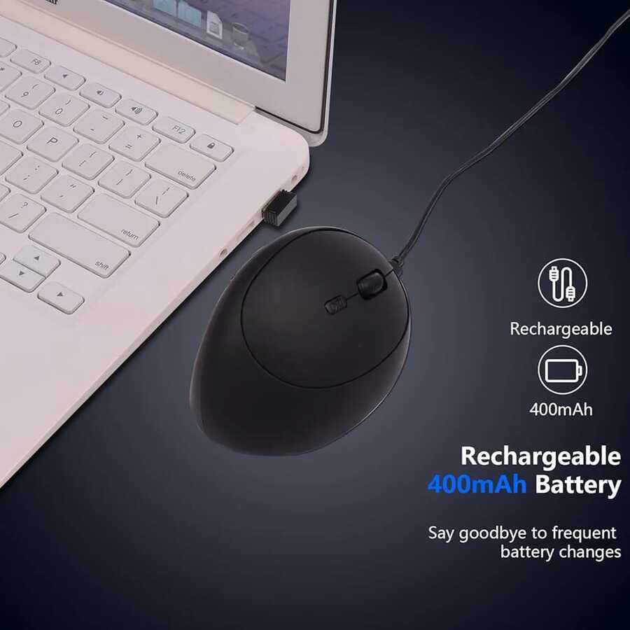 ماوس عمودي مريح (Ergonomic Vertical Mouse) مصمم لتقليل إجهاد المعصم واليد