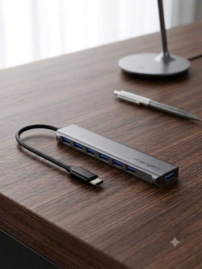 موزع USB3.0 بتصميم 7 في 1.من Typc to Usb