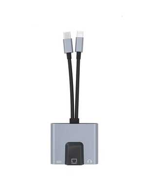 محول إيثرنت 3 في 1 يدعم كلاً من USB-C و Lightning.