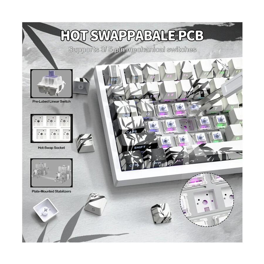 Attack Shark - X820Ultra Tri-mode Gasket Mechanical Keyboard - Dark Warrior