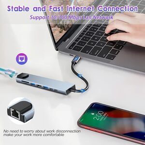 USB C HUB, 8 in 1 تحويلة