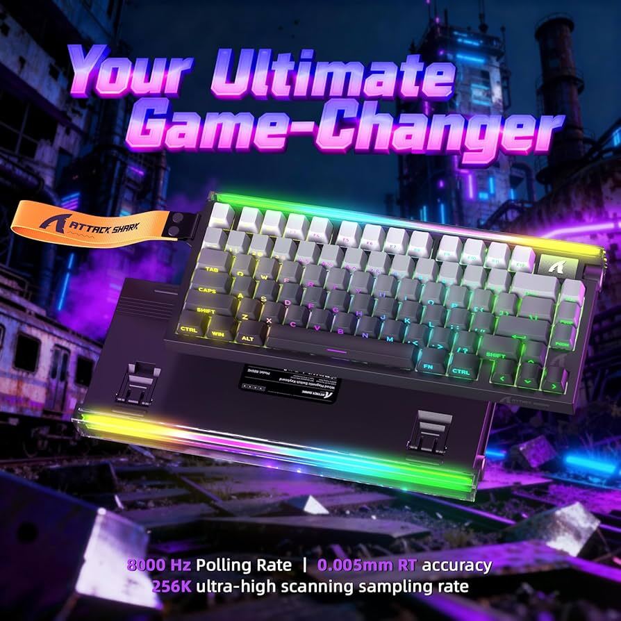 ATTACK SHARK R85 HE Rapid Trigger Keyboard Magnetic Switch with Custom Lightbox