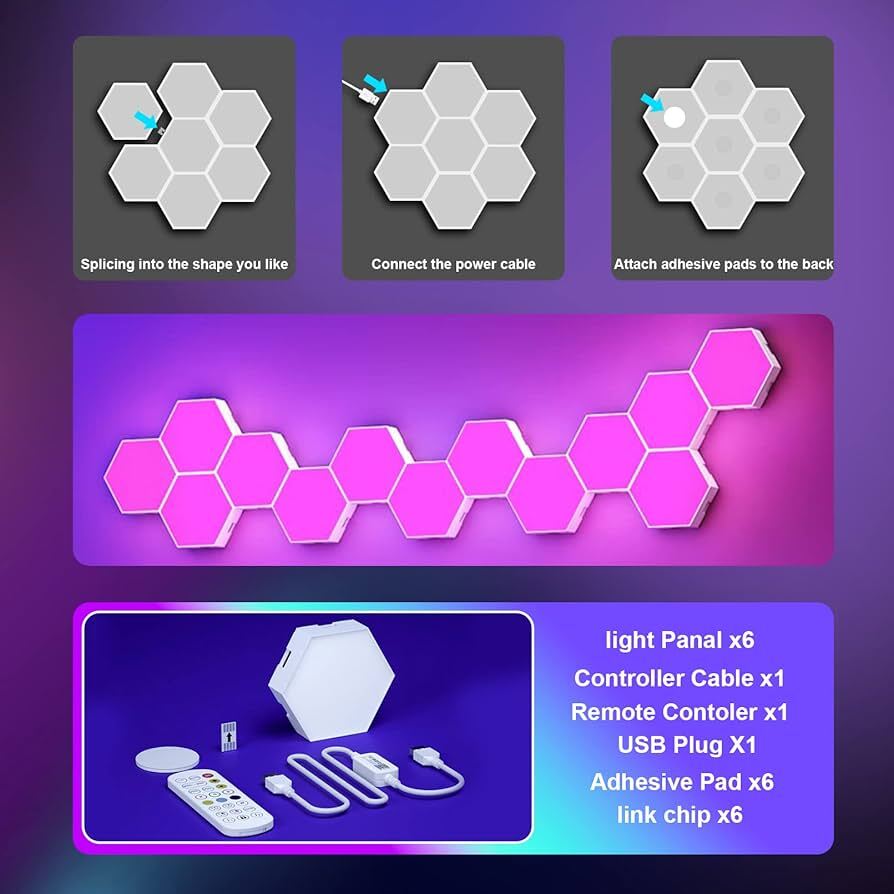 إضاءة الحائط السداسية الذكية (Smart Hexagon Wall Light