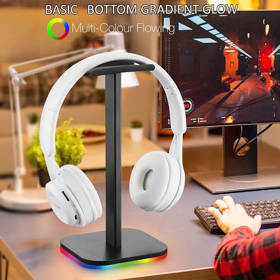 حامل سماعات RGB بإضاءة محيطية
