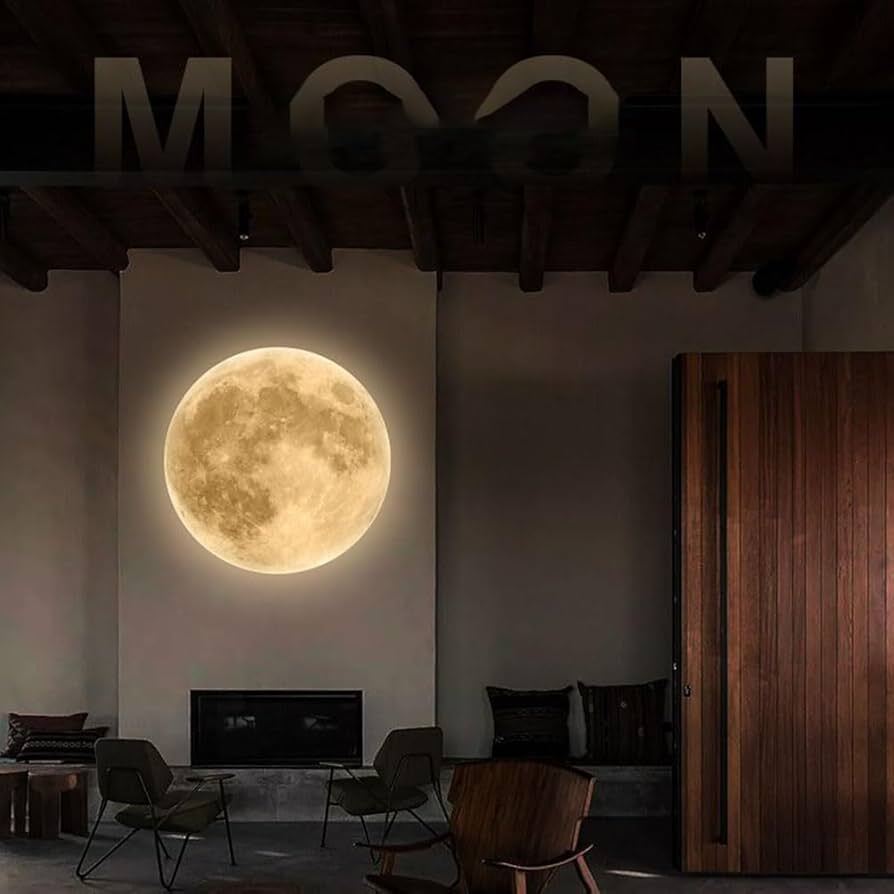 مصباح حائط LED بتصميم القمر RGB مع ريموت وتحكم بالتطبيق – 27 سم