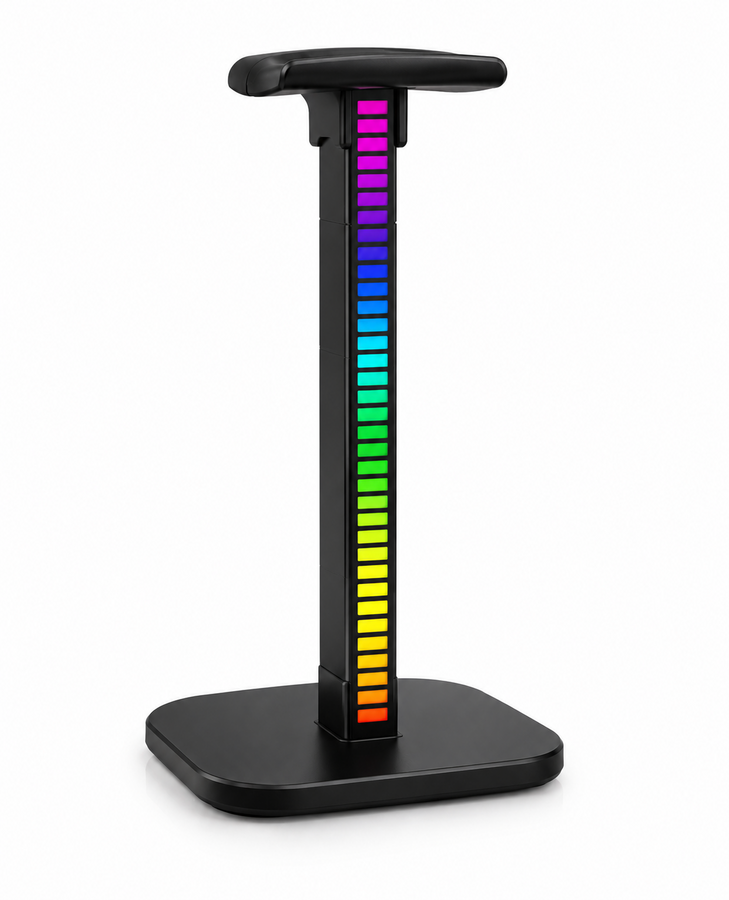 حامل سماعات RGB مع إضاءة متفاعلة للصوت