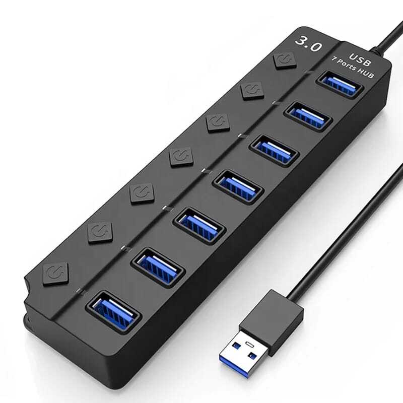 موزع USB 3.0 مزود بـ 7 منافذ.