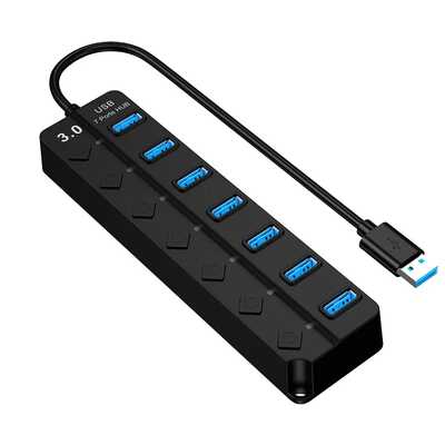 موزع USB 3.0 مزود بـ 7 منافذ.