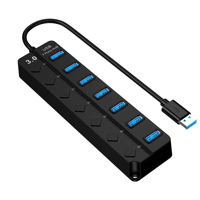 موزع USB 3.0 مزود بـ 7 منافذ.