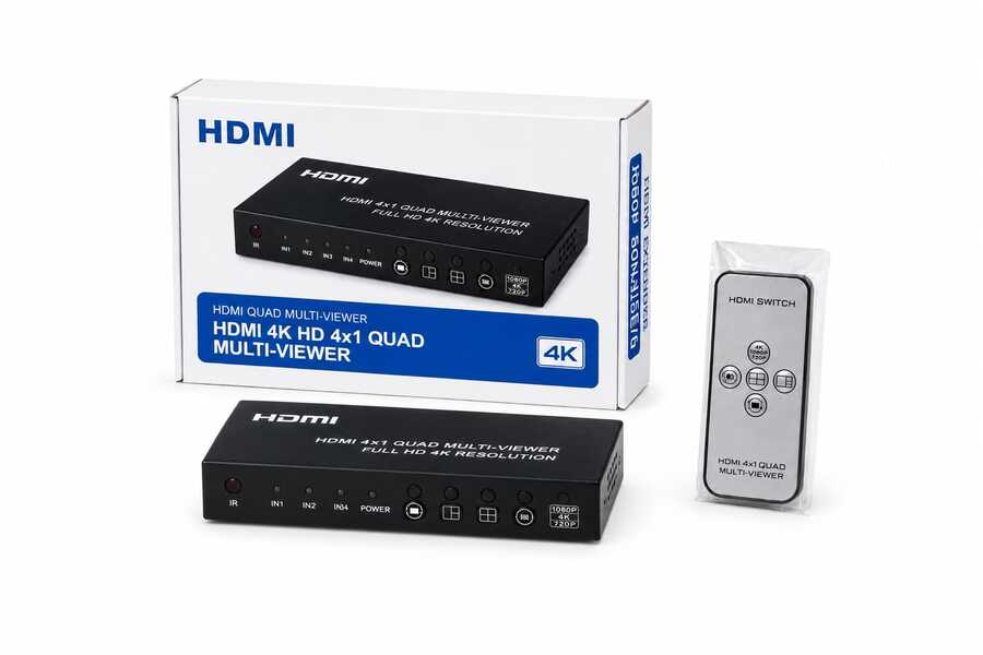 موزع HDMI 4K HD 4x1 Quad Multi-Viewer