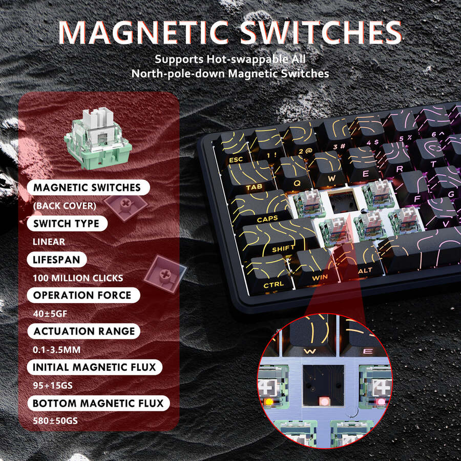 ATTACK SHARK X65 HE Magnetic Switch Rapid Trigger Keyboard