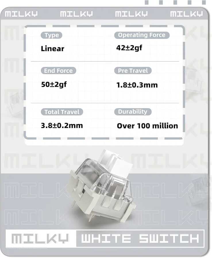 المفاتيح هي MAGIC-REFINER Creamy White Switches المصممة للكيبورد الميكانيكي.