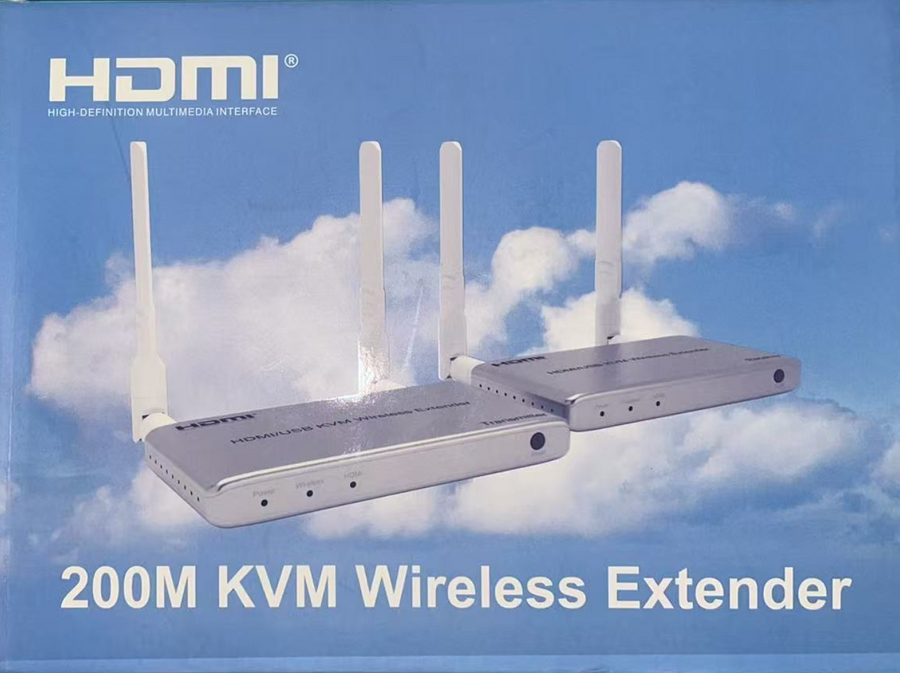 جهاز إرسال واستقبال HDMI لاسلكي KVM لمسافة 200 متر بدقة عالية