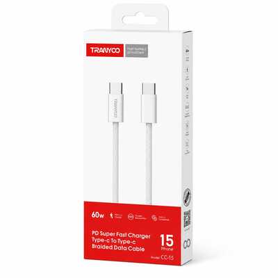 كابل Tranyoo Type-C إلى (Type-C 60W (T-CC15