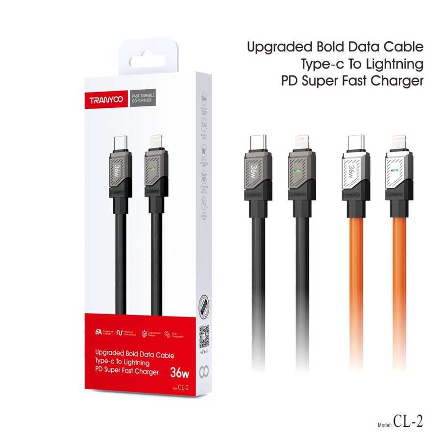 كابل Tranyoo T-CL2 Type-C إلى Lightning (36W)