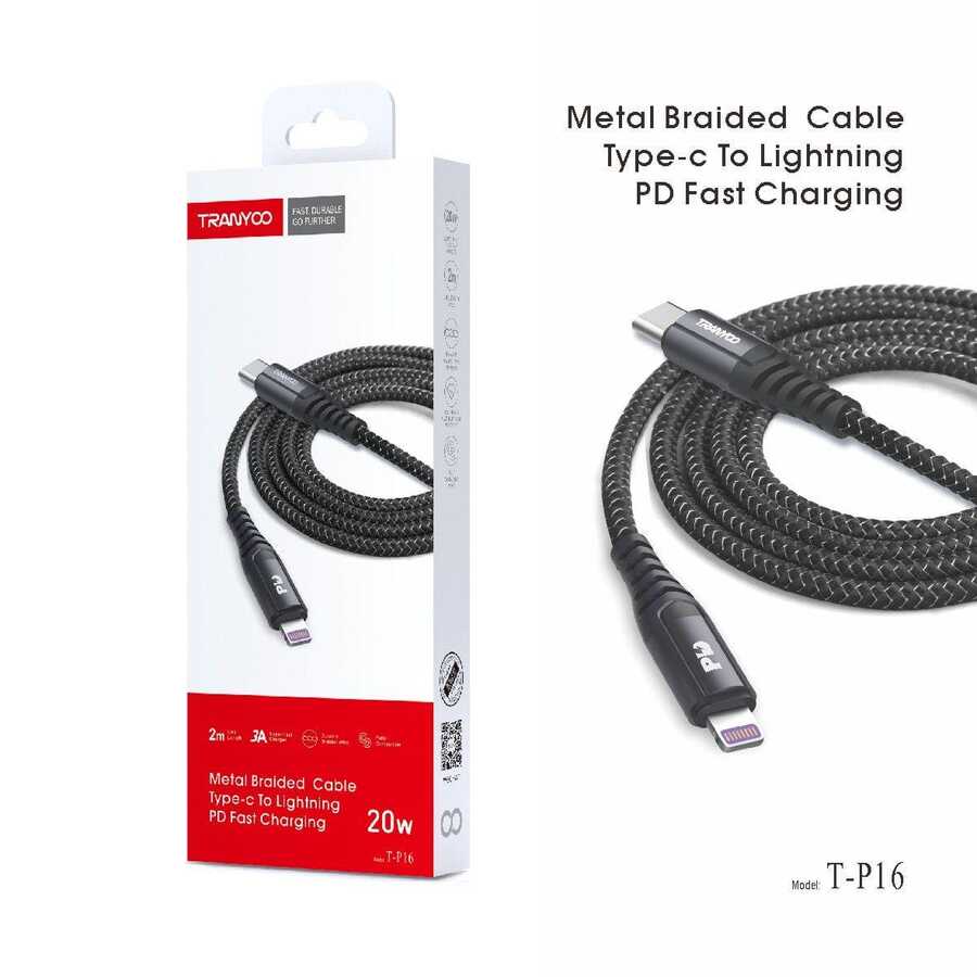 كابل Tranyoo T-P16 من نوع USB-C إلى Lightning.