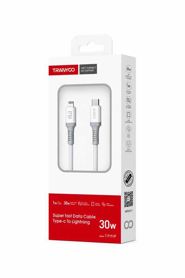 كابل شحن Tranyoo T-P19 IP Type-C to Lightning (30W)