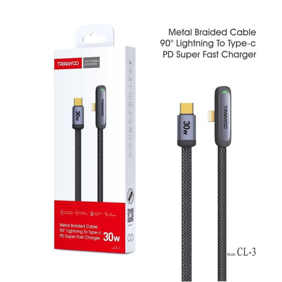 كابل Tranyoo T-CL3 Lightning to Type-C (30W)