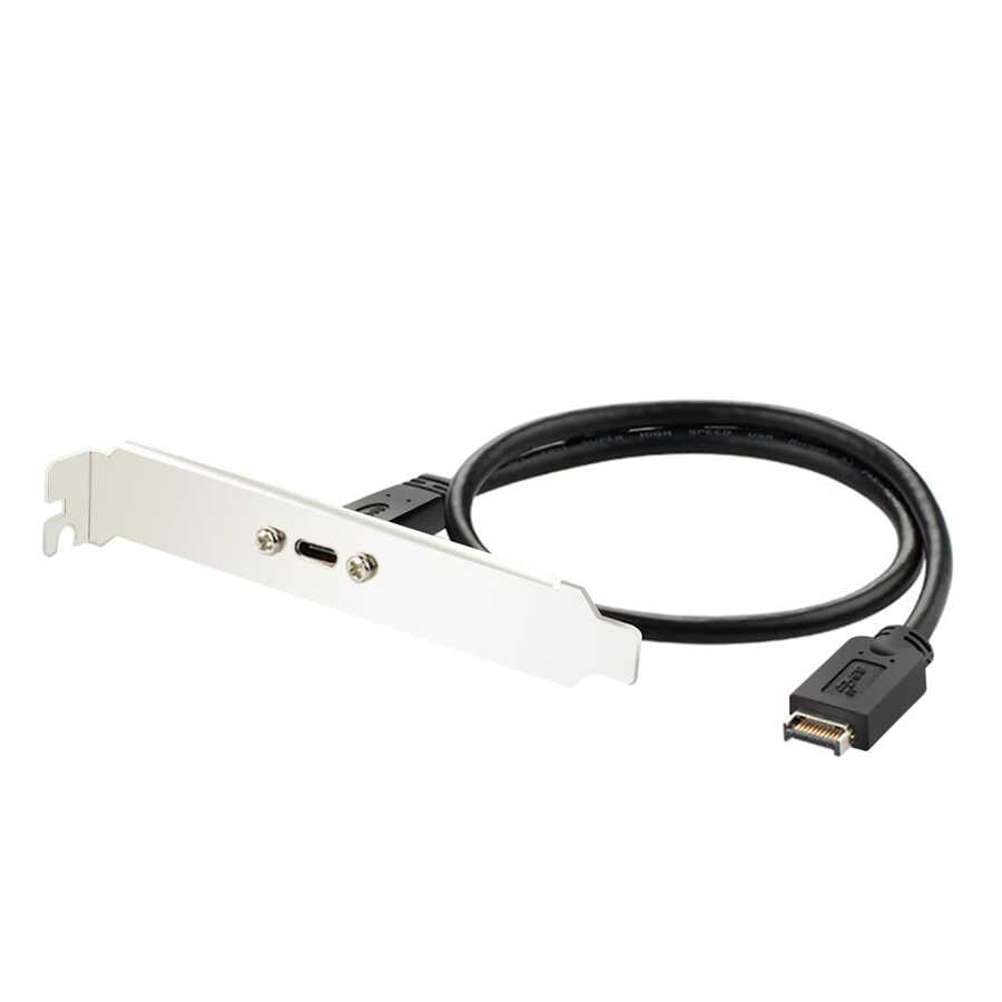 كيبل تمديد لمنفذ اللوحة الأمامية للكمبيوتر من نوع USB 3.1 Type-E إلى منفذ USB-C أنثى.