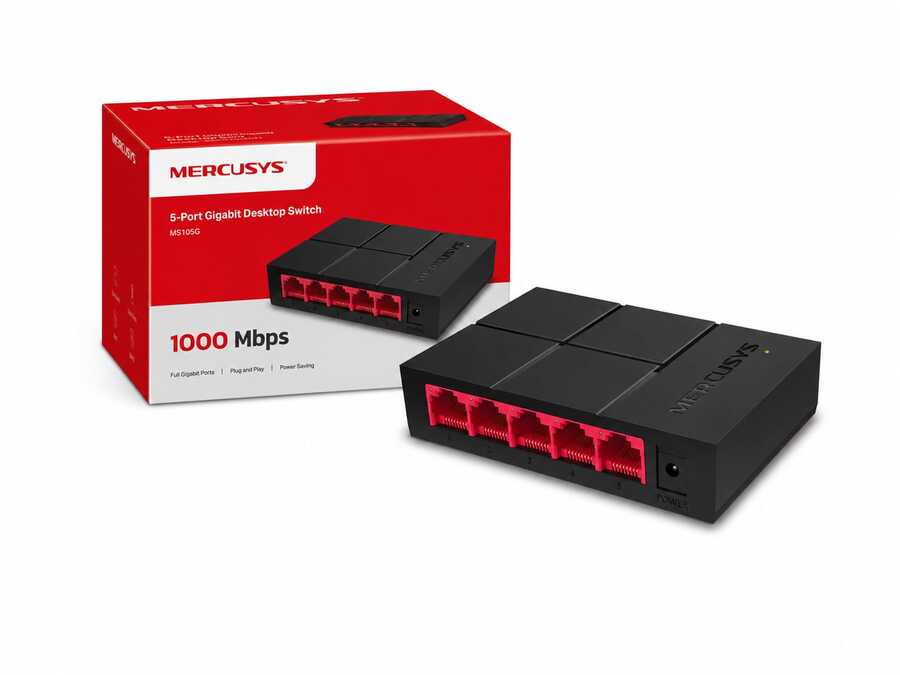 Mercusys 5-Port Gigabit Desktop Switch (موديل: MS105G)