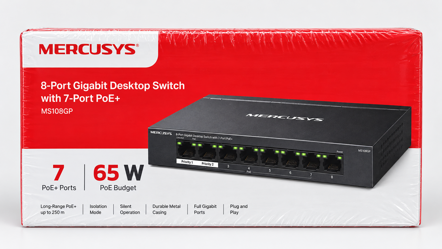 سويتش شبكات وكاميرات poe MERCUSYS MS108G