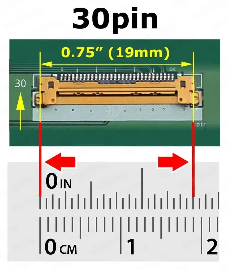 شاشة لابتوب 15.6 Slim 30 pin مع براغي